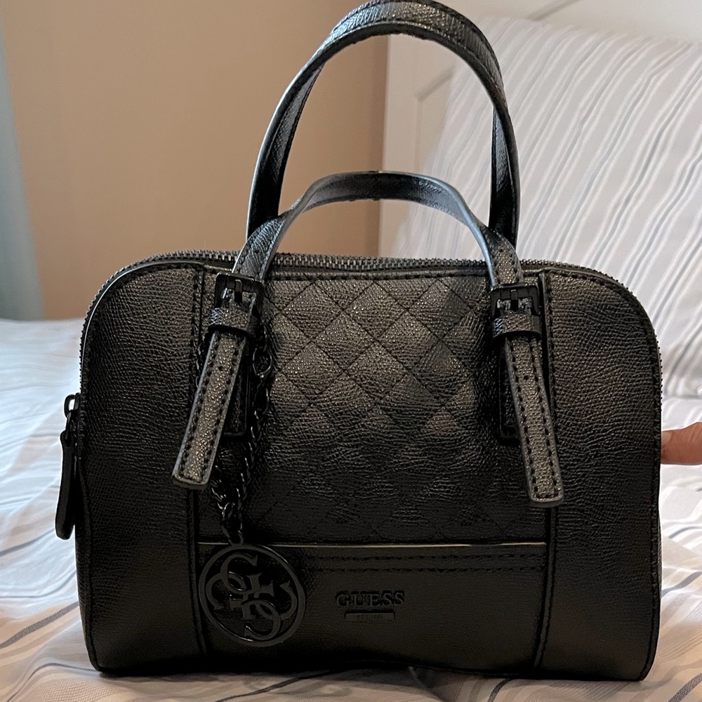 Black Leather Guess Handbag